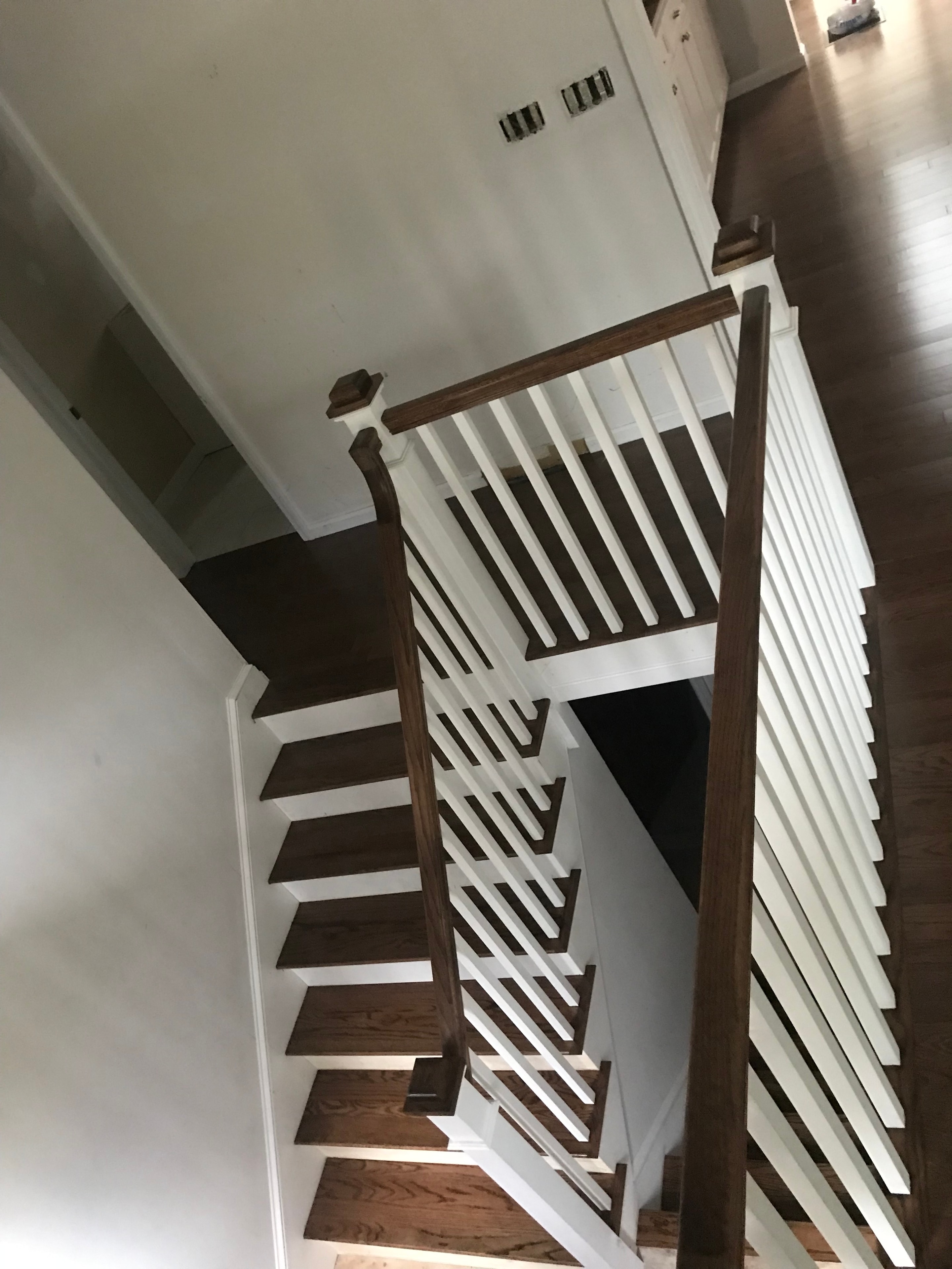 Espresso Stain Floor and Stairs